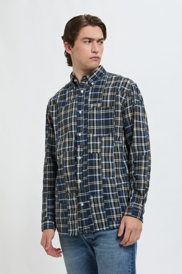 Kariertes Button-Down-Shirt mit Brusttasche